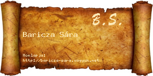 Baricza Sára névjegykártya
